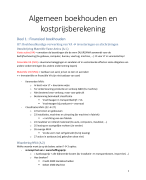 Samenvatting Algemeen boekhouden & kostprijsberekening