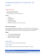 Communiceren in team en met de cliënt 