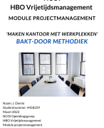Geslaagde moduleopdracht Projectmanagement met BAKTDOOR - Ontwerpen kantoorruimte - Geslaagd Maart 2