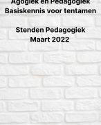 Samenvatting Alle kernbegrippen en theorieën Pedagogiek en Agogiek samengevat - Nieuw maart 2022 - ideale tentamen voorbereiding