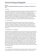 Samenvatting artikelen van het vak Inleiding Pedagogiek