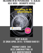 Samenvatting Inleiding in de Psychologie 2e druk 2015 - Beknopte tentamen voorbereidingsversie