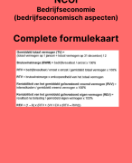 Samenvatting Complete formulekaart alle bedrijfskundige rekenformules - NCOI Bedrijfskundige Aspecten - Nieuw maart 2022