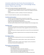 summary of Innovation Leadership: Best-Practice Recommendations for Promoting Employee Creativity, V