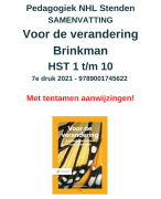 Nieuwe samenvatting Voor de Verandering - Brinkman 7e druk 2021 - Hoofdstuk 1 t/m 10 - 9789001745622
