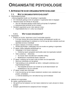 samenvatting organisatiepsychologie 1ste jaar