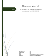 Plan van aanpak (Master Management, Cultuur & Verandering, MCC)