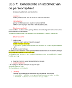 Persoonlijkheidspsychologie les 7: consistentie en stabiliteit 