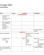 schema: pathologie NKO (OLOD: basiswetenschappen ivm therapeutisch handelen 2)