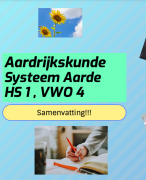 Aardrijkskunde: Systeem Aarde HS 1 samenvatting VWO 4