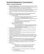 Summary Operations Management Slack, Jones, Johnston