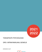 Toegepaste psychologie: Intrafamiliaal geweld (Fase 2) 