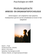 NCOI moduleopdracht Arbeids- en Organisatiepsychologie (Psychologie en HRM) - adviesrapport: van ong