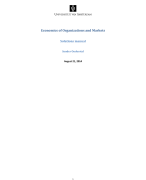 SOLUTIONS MANUAL: Economics of Organizations and Markets - Sander Onderstal