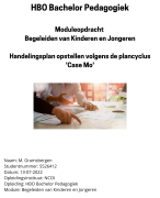 NCOI module Begeleiden van Kinderen en Jongeren - HBO Pedagogiek Geslaagde moduleopdracht 2022 - Handelingsplan Plancyclus Case Mo