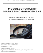 NCOI Moduleopdracht Marketingmanagement 2021 - Verhogen marktaandeel Bank - Geslaagd 2021 met een 8 - Inclusief feedback