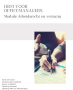 Schoevers module Arbeidsrecht en Verzuim - HRM voor Officemanagers - Geslaagd 8.5 juni 2022 met feed