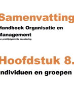 Samenvatting Handboek Organisatie en Management H8