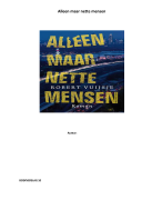 Volledig boekverslag Nederlands Alleen maar nette mensen