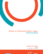 Paper Ethiek en Multuculturaliteit