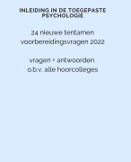 Nieuwe tentamenvragen (24x) toegepaste psychologie Hogeschool Amsterdam 2022 - Vragen en antwoorden