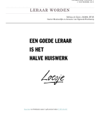 Onderzoek leraar worden // leerjaar 1 // deeltijd