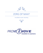 Zorg op maat volledige uitwerking, Prove2Move, Verpleegkunige/ Verzorgende IG