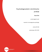 Psychodiagnostiek in de klinische praktijk casus Sien/volwassene