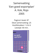 Samenvatting Een Goed Exportplan - Kok & Rojo 2005 - Hoofdstuk 1-6