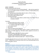 Rejecting Minorities - Aantekeningen hoorcollege / notes lectures