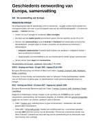 Geschiedenis eenwording van Europa, samenvatting havo