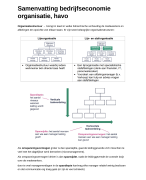 Samenvatting bedrijfseconomie organisatie, havo