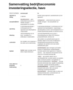 Samenvatting bedrijfseconomie investeringselectie, havo
