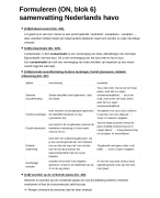 Formuleren (ON, blok 6) samenvatting Nederlands havo