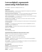 Leesvaardigheid, argumentatie samenvatting Nederlands havo 