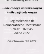 Samenvatting beginselen van de democratische rechtsstaat - Editie 2022 - Alle zelftoetsvragen + antw
