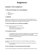 Samenvatting budgettering