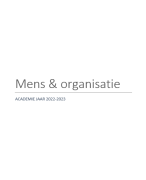 samenvatting: mens en organisatie 