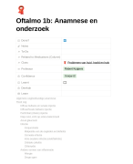 VUB Oftalmologie - Anamnese en Onderzoek