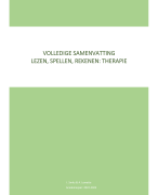 Volledige samenvatting van Lezen, spellen, rekenen: therapie (3LA) (2022-2023)