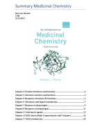 Samenvatting Medicinal Chemistry Part 1 (van Gen tot Geneesmiddel)