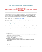 2.06 Organize and Develop Your Ideas Worksheet