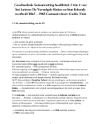 Samenvatting: De Verenigde Staten en hun federale overheid 1865-1965