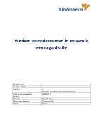 EvL 5.3 Werken en ondernemen in en vanuit een organisatie // Strategie, veranderen en ondernemerschap
