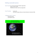 Samenvatting Building Sustainable Business