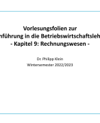 Einführung in die BWL: Rechnungswesen