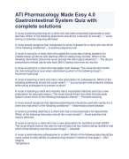 ATI Pharmacology Made Easy 4.0 Gastrointestinal System Quiz with complete solutions | Latest 2023/2024