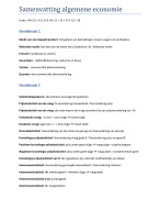 Samenvatting algemene economie