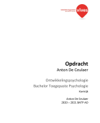 Ontwikkelingspsychologie - opdracht - 2020-2021