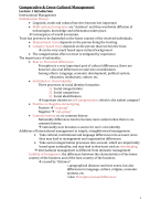 Comparative & Cross-Cultural Management for IBA summary